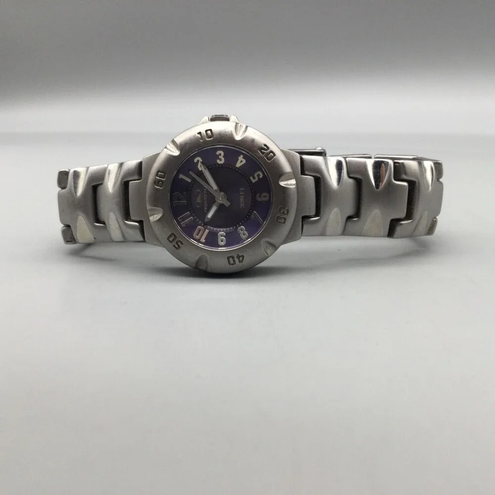 Freestyle Womens Watch 27mm Purple Dial Silver Tone Diver New Battery 6.25